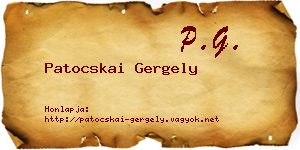 Patocskai Gergely névjegykártya