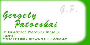 gergely patocskai business card